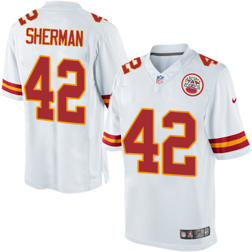 Men's Limited Anthony Sherman Nike Jersey White Road - #42 NFL Kansas City Chiefs